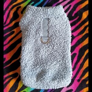 🩵*4/$15* Fuzzy Blue Faux Fleece Dog Sweater Jacket Coat Small Pet Winter